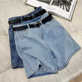 Shopmocho Korean Style Fashion Women Clothing Casual High Waist Denim Shorts Summer New Solid Color Loose Wide Leg A-line Hot Pants