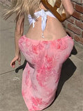 Shopmocho Women Floral Long Skirts Low Waist Chiffon Flowy Straight Skirt 2025 Summer Fall Bohemian Casual Retro Skirts