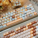 SHOPMOCHO 142 Keys Customized Gift Cute Cat keycaps New MAO Keycaps Square Thermal Sublimation Mechanical Keyboard 2.25 U 2.75U for Alice