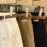 Shopmocho Wide Leg Shorts for Women Summer Thin Cotton A Line Short Pants Office Lady Classic Loose Casual Zipper Women‘s Shorts   high