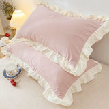 SHOPMOCHO Princess Pillowcases With Ruffles Multiple Sizes Pillow Cover Comfortable Pillow Case For Adults Kids