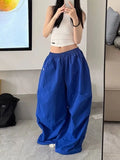 SHOPMOCHO Y2k American Women's Hip Hop Loose Wide Leg Jogger Pants 2026 Summer Pattern Embroidered Parachute Sweatpants Loose Pleated