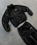 SHOPMOCHO Streetwear Top fashion high street brand striped men set Y2K American new gothic Harajuku casual hoodie trend loose sweatshirt