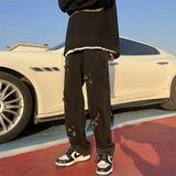 SHOPMOCHO Cross Embroidery Y2k Jeans Mens Straight Denim Pants Casual Vintage Jeans Versatile Fashion Streetwear Spring High Street Pants
