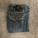 Shopmocho American Y2k Gothic Punk Pocket Embroidered Jeans Harajuku Retro Blue Loose Jeans Fashionable High Waist Slimming Wide Leg Pants