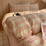 SHOPMOCHO Nordic sling Cotton Pink Stripes Duvet Cover 150x200 Size Girl's Room housse de couette Skin friendly Breathable Comforter Sets