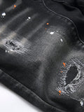 SHOPMOCHO Summer Ripped Shorts Jeans Men Denim Shorts Pants Straight Stretch Casual Cool Thin Knee Length Fashion Brand Daily Trousers