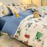 SHOPMOCHO Kawaii Bedding Set for Kids Ins Twin Queen Size Duvet Cover Flat Sheet Pillowcase No Filler Girls Boys Home Totel Bed Linens