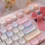 SHOPMOCHO Cat Keycaps Cute Keycap Set of Keys PBT Key Cap Gift EAO Sublimation Mechanical Keyboard Cap 2.25 U 2.75U for Alice