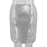 Shopmocho 2025 Spring Sexy Women's Sequin Mesh Party Dress Euro-American Slim Fit Bodycon Clubwear  Evening Cocktail  Elegant Skirt
