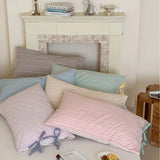 SHOPMOCHO Double Sided Stripes Bow Pillow Cases 48x74cm Soft Comfortable Covers Cotton Pillow Cover Pillow Sham Beds Home Decoration gifts