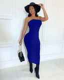 SHOPMOCHO-summer women's sexy sleeveless chest wrapped Long Beach Dress