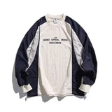 Shopmocho Retro Long-sleeved Sweater Men and Women in The Spring Couples Loose Casual Round Neck Pullover College Style Versatile Leisure