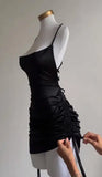 Shopmocho 2025 Europe and the United States explosive new cross-border dress summer high sense lace-up sexy halter spice bag hip skirt