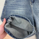 SHOPMOCHO Spring Summer Women Casual Denim Shorts Fashion Female Wide Leg Short Jeans Knee Lenght Denim Pant Women High Waist Shorts Girls
