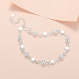 SHOPMOCHO Niche Design Star Chain Tassel Bracelet for Women Fantasy Blue Crystal Beads Elastic Rope Bracelet Best Friend Jewelry Gifts