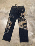 SHOPMOCHO Japanese Harajuku Jeans Mens New Dragon High Quality Jeans Gothic Y2K Vintage Hip Hop Streetwear Denim Fabric Wide Leg Pants