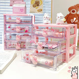 SHOPMOCHO Desktop Storage Box Organizer Student Drawer Box Pen Holder Cute Office Childrens Hair Accessories Stationery Rack Organizer Box