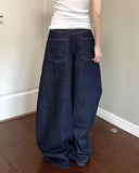SHOPMOCHO New American women black high street vibe wide-leg jeans for autumn and winter for men and women washed loose straight pants