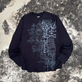 SHOPMOCHO Gothic Southpole Long Sleeve Man Retro Fashion American Skull Print Oversize T-shirt Autumn Sun Proof Tops