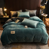 SHOPMOCHO Winter Plush Couple Bed Duvet Cover Bedspreads For Single Double Queen King Bed Velvect Warm Soft Nordic Couple Bed Quilt Cover