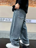 SHOPMOCHO Boy's jeans, boy's all-season loose trendy jeans, street casual hip-hop pants, festival-style pants