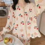 SHOPMOCHO 2026 Princess Style Women's Plus Size Student Nightwear Ladies Sweet Breathable Crew Neck Sleepwear Loungewear