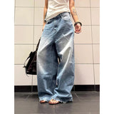 SHOPMOCHO YIBASHU Women Baggy Blue Jeans Y2k Japanese Streetwear Denim Pants Wide Fit American Retro Grunge Hip-pop Harajuku Cowboy 2000s