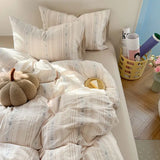 SHOPMOCHO Blue Stripes Bedding Set Simple Design Twin Single Queen Size Girls Boys Soft Home Hotel Pillowcase Bed Sheet Duvet Cover