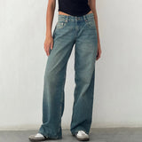 Shopmocho Women Wide Leg Jeans Casual High Waist Baggy Boyfriend Denim Pants Y2K Straight Streetwear Jeans Mom Jeans Trousers