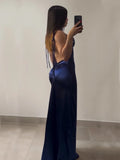 SHOPMOCHO-2025 Europe and America Sleeveless Backless Bodycon Dress Women Summer High Fork Party Club Evening Dresses Streetwear Sundress