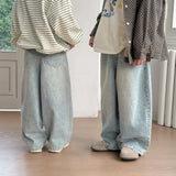 SHOPMOCHO Children's pants 2025 spring edition boys and girls Korean color casual denim straight leg pants children's loose wide leg pants