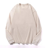 SHOPMOCHO Plus Size Washed Pure Cotton Long Sleeve T-Shirt European Style Oversized round Neck Big Size for Men And Women Casual Loose ...