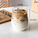 Shopmocho Glass Drinkware Cold Coffee Cups Latte Coffee Glass Iced Juice Milk Water Bottle Aesthetic Cup Wine Cocktail Glass כוסות לקפה קר