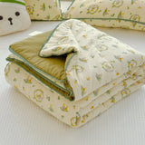 SHOPMOCHO New Sweet Printed Air-Condition Blanket Soft Skin-Friendly quilted quilt Breathable Cooling Summer Comforter Queen King Beds