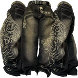 SHOPMOCHO 2026 American New Fashion Star Pattern Embroidery Old Jeans Women Y2K Gothic Hip-hop Casual Joker Straight Wide-leg Trousers