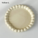 Shopmocho Ins Style Beaded Dessert Plate French Western Food Plate Ceramic Breakfast Plate Ornaments Poses Ceramic Dishes