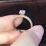 SHOPMOCHO 2025 New Silver Plated Oval Women's Fake Engagement Ring Pink Cubic Zirconia Trendy Wedding Ring for Women