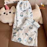 SHOPMOCHO Kawaii Miffy Sleepwear Creative Cartoon Blue Star Bowknot Rabbit Winter and Autumn Loungewear Comfortable Pajamas Perfect Gifts