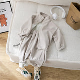 SHOPMOCHO IYEAL Children's Baby Clothing Sets Winter Fleece Casual 2 PCS Kids Sets Sport Suit for Baby Girls Boys Clothes Coat+Pants 1-6 Y