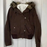 Shopmocho Women Y2K Winter Hooded Jacket Short Bomber Coat Faux Fur Collar Warm Casual Streetwear Zipper Outerwear Fashion Ladies Clothes