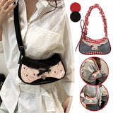 Shopmocho Fashion Grid Mini Handbags Adjustable Shoulder strap Korean Hand-held Commuting bag Single-shoulder Crossbody bag Underarm pouch