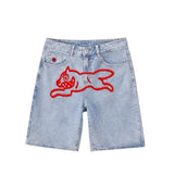 SHOPMOCHO Y2k American Retro Hip-Hop Printed Denim Shorts Summer Men And Women Fashion High Street Personalized Loose Straight Jeans