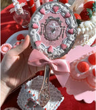 SHOPMOCHO Flower Knows Butterfly Cloud Shoulder Holding Mirror Holding National Style Classical Princess Mirror