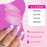 SHOPMOCHO 144pcs French hand and foot wear nail set summer short square shiny false toenail acrylic full coverage suitable for nail salon
