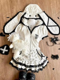 SHOPMOCHO Summer Sweet Preppy Style 2 Piece Sets Women Y2k Kawaii Lolita Design Tops + High Waist Chic Skirt Female Princess Retro Outfits