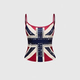 SHOPMOCHO Camisole Sexy Hot Girls America Print Grunge Halter Vest Vintage Punk Slim Crop Top Female Tank Baby Tee Y2k Punk Harajuku Camis