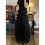 Shopmocho American Vintage 2000s Style High Waist Brown Jeans Pants 2025 Summer Women's Baggy Y2K Wide Leg Denim Trouser Female Clothes