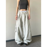 SHOPMOCHO American Style Casual Loose Wide Leg Pants Drawstring Slimming 2026 Spring Summer  New Style Women Workwear Trousers