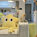 Shopmocho 160cm Funny Yellow Star Long Leg  Pillow Cushion Cartoon Anime Home Sofa Car Bedroom Cartoon Gift
